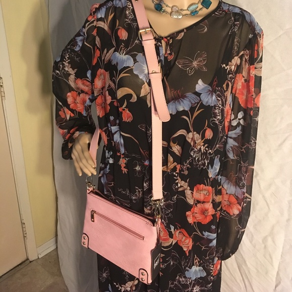 NWT Pink Multi-Zipper Crossbody by Mia K. Farrow - Picture 4 of 9